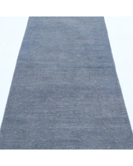 Overdye 2' 8" X 8' 3" Hand Knotted Wool Rug 2' 8" X 8' 3" (81 X 251) / Grey / Wool