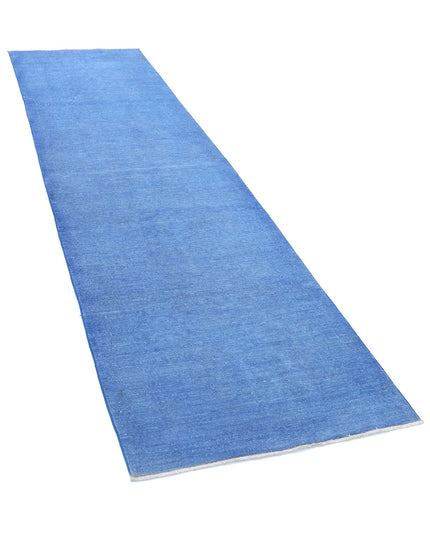 Overdye 2' 11" X 10' 3" Hand Knotted Wool Rug 2' 11" X 10' 3" (89 X 312) / Blue / Wool