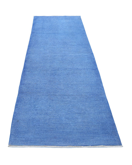 Overdye 2' 11" X 10' 3" Hand Knotted Wool Rug 2' 11" X 10' 3" (89 X 312) / Blue / Wool