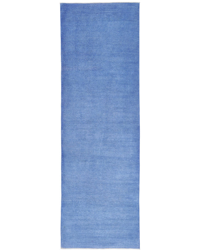 Overdye 2' 11" X 10' 3" Hand Knotted Wool Rug 2' 11" X 10' 3" (89 X 312) / Blue / Wool