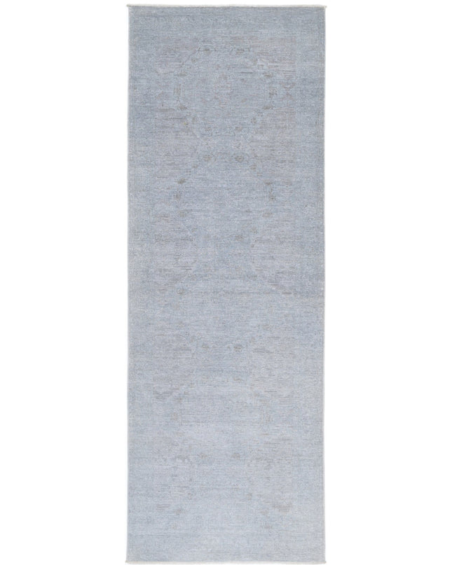 Overdye 3' 0" X 9' 2" Hand Knotted Wool Rug 3' 0" X 9' 2" (91 X 280) / Grey / Wool