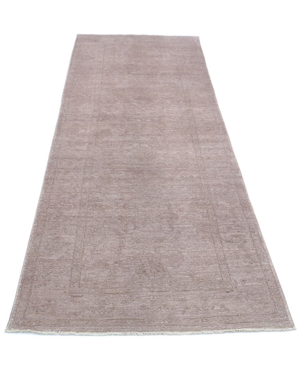 Overdye 3' 1" X 9' 10" Hand Knotted Wool Rug 3' 1" X 9' 10" (94 X 300) / Taupe / Wool