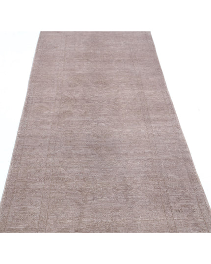 Overdye 3' 1" X 9' 10" Hand Knotted Wool Rug 3' 1" X 9' 10" (94 X 300) / Taupe / Wool