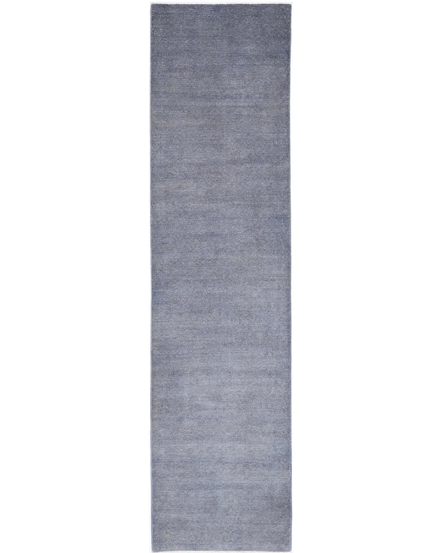 Overdye 2' 4" X 10' 0" Hand Knotted Wool Rug 2' 4" X 10' 0" (71 X 305) / Grey / Wool