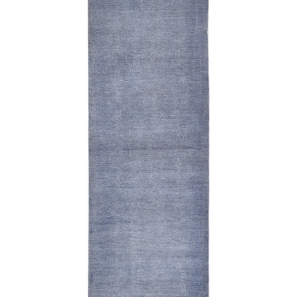 Overdye 3' 1" X 9' 6" Hand Knotted Wool Rug 3' 1" X 9' 6" (94 X 290) / Grey / Wool