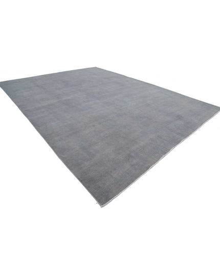 Overdye 11' 10" X 15' 8" Hand Knotted Wool Rug 11' 10" X 15' 8" (361 X 478) / Grey / Wool