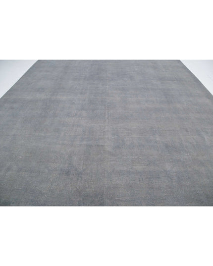 Overdye 11' 10" X 15' 8" Hand Knotted Wool Rug 11' 10" X 15' 8" (361 X 478) / Grey / Wool