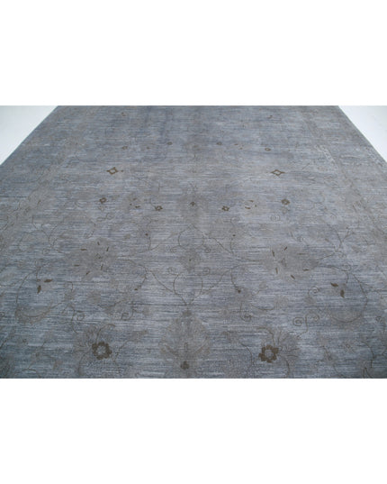 Overdye 11' 9" X 17' 9" Hand Knotted Wool Rug 11' 9" X 17' 9" (358 X 541) / Grey / Wool