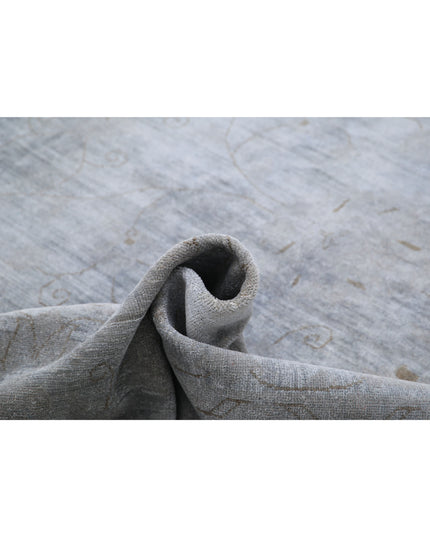 Overdye 11' 9" X 17' 9" Hand Knotted Wool Rug 11' 9" X 17' 9" (358 X 541) / Grey / Wool