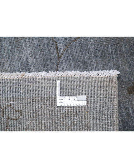 Overdye 11' 9" X 17' 9" Hand Knotted Wool Rug 11' 9" X 17' 9" (358 X 541) / Grey / Wool