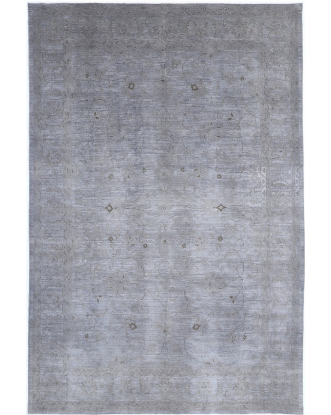 Overdye 11' 9" X 17' 9" Hand Knotted Wool Rug 11' 9" X 17' 9" (358 X 541) / Grey / Wool