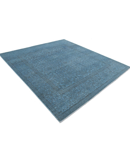 Overdye 7' 9" X 8' 5" Hand Knotted Wool Rug 7' 9" X 8' 5" (236 X 257) / Blue / Wool