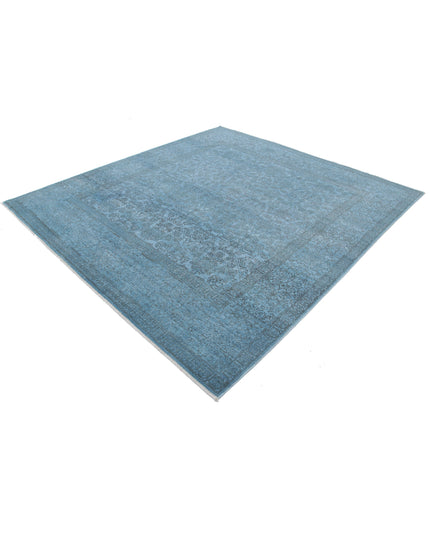 Overdye 7' 9" X 8' 5" Hand Knotted Wool Rug 7' 9" X 8' 5" (236 X 257) / Blue / Wool