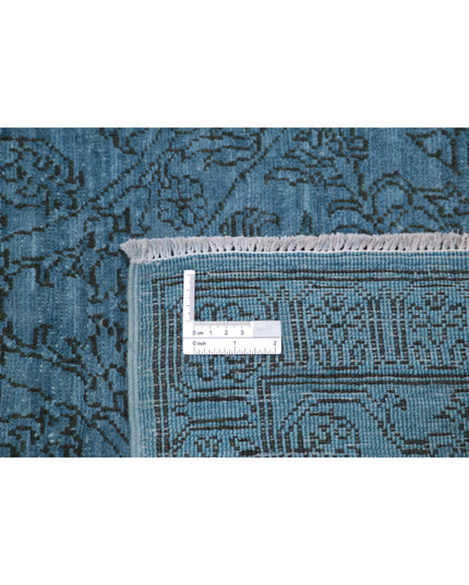 Overdye 7' 9" X 8' 5" Hand Knotted Wool Rug 7' 9" X 8' 5" (236 X 257) / Blue / Wool