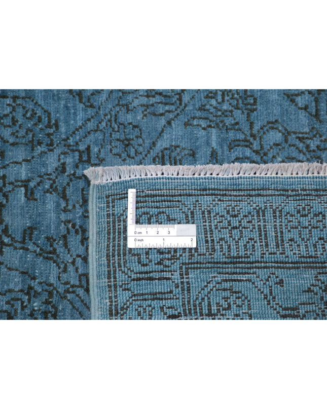 Overdye 7' 9" X 8' 5" Hand Knotted Wool Rug 7' 9" X 8' 5" (236 X 257) / Blue / Wool