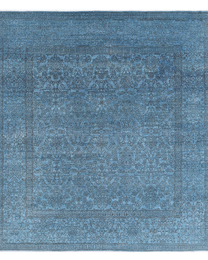 Overdye 7' 9" X 8' 5" Hand Knotted Wool Rug 7' 9" X 8' 5" (236 X 257) / Blue / Wool