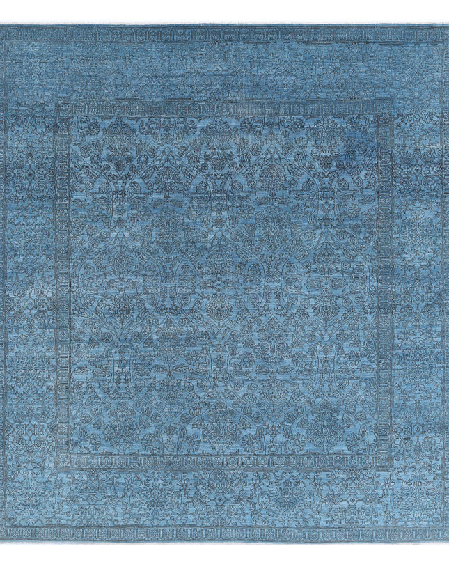 Overdye 7' 9" X 8' 5" Hand Knotted Wool Rug 7' 9" X 8' 5" (236 X 257) / Blue / Wool
