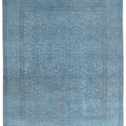 Overdye 8' 0" X 9' 8" Hand Knotted Wool Rug 8' 0" X 9' 8" (244 X 295) / Blue / Wool