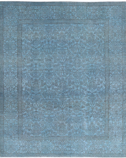 Overdye 8' 0" X 9' 8" Hand Knotted Wool Rug 8' 0" X 9' 8" (244 X 295) / Blue / Wool
