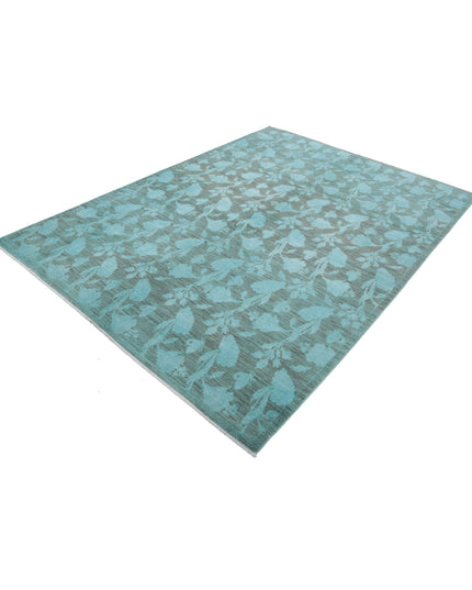 Overdye 6' 1" X 8' 4" Hand Knotted Wool Rug 6' 1" X 8' 4" (185 X 254) / Green / Wool