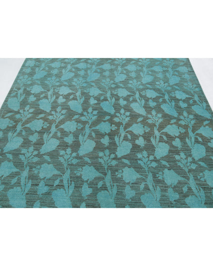 Overdye 6' 1" X 8' 4" Hand Knotted Wool Rug 6' 1" X 8' 4" (185 X 254) / Green / Wool