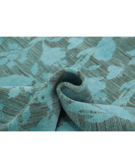 Overdye 6' 1" X 8' 4" Hand Knotted Wool Rug 6' 1" X 8' 4" (185 X 254) / Green / Wool