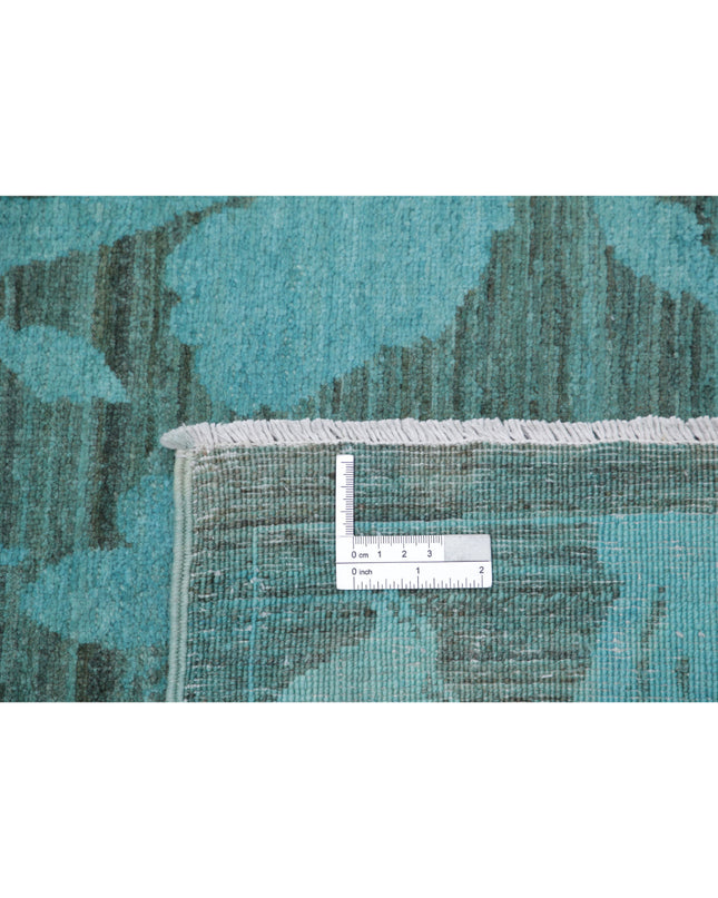 Overdye 6' 1" X 8' 4" Hand Knotted Wool Rug 6' 1" X 8' 4" (185 X 254) / Green / Wool