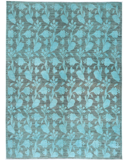 Overdye 6' 1" X 8' 4" Hand Knotted Wool Rug 6' 1" X 8' 4" (185 X 254) / Green / Wool