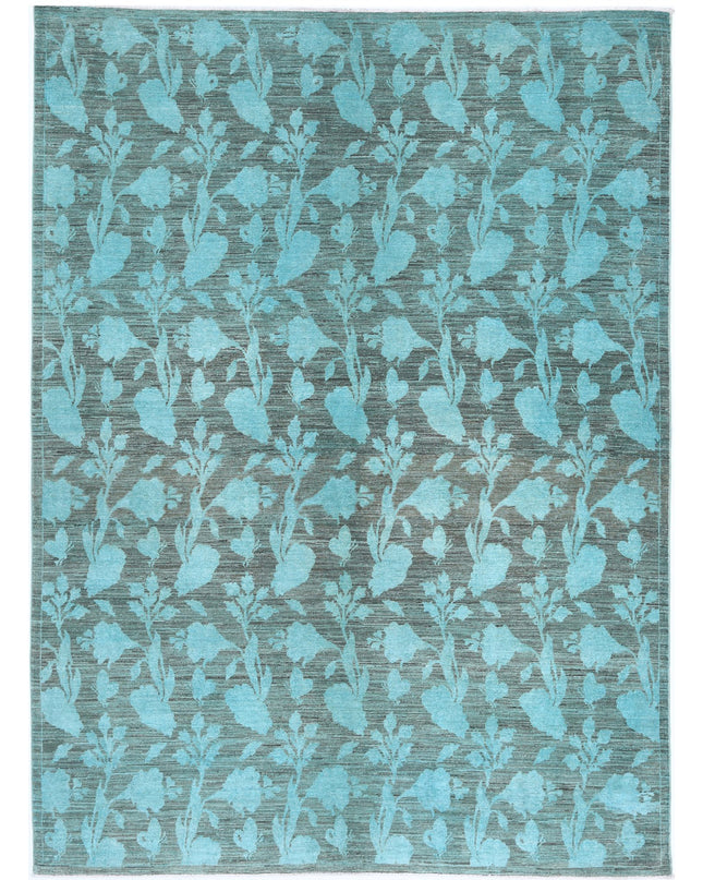 Overdye 6' 1" X 8' 4" Hand Knotted Wool Rug 6' 1" X 8' 4" (185 X 254) / Green / Wool