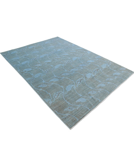 Overdye 5' 11" X 8' 2" Hand Knotted Wool Rug 5' 11" X 8' 2" (180 X 249) / Blue / Wool