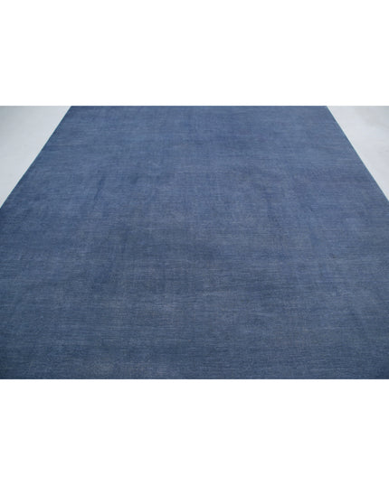 Overdye 8' 11" X 12' 2" Hand Knotted Wool Rug 8' 11" X 12' 2" (272 X 371) / Blue / Wool