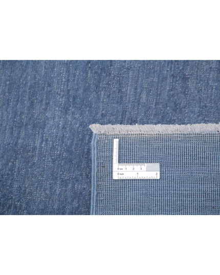 Overdye 8' 11" X 12' 2" Hand Knotted Wool Rug 8' 11" X 12' 2" (272 X 371) / Blue / Wool