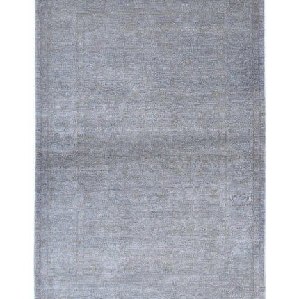 Overdye 3' 10" X 5' 11" Hand Knotted Wool Rug 3' 10" X 5' 11" (117 X 180) / Grey / Wool