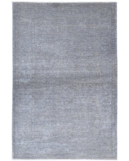 Overdye 3' 10" X 5' 11" Hand Knotted Wool Rug 3' 10" X 5' 11" (117 X 180) / Grey / Wool