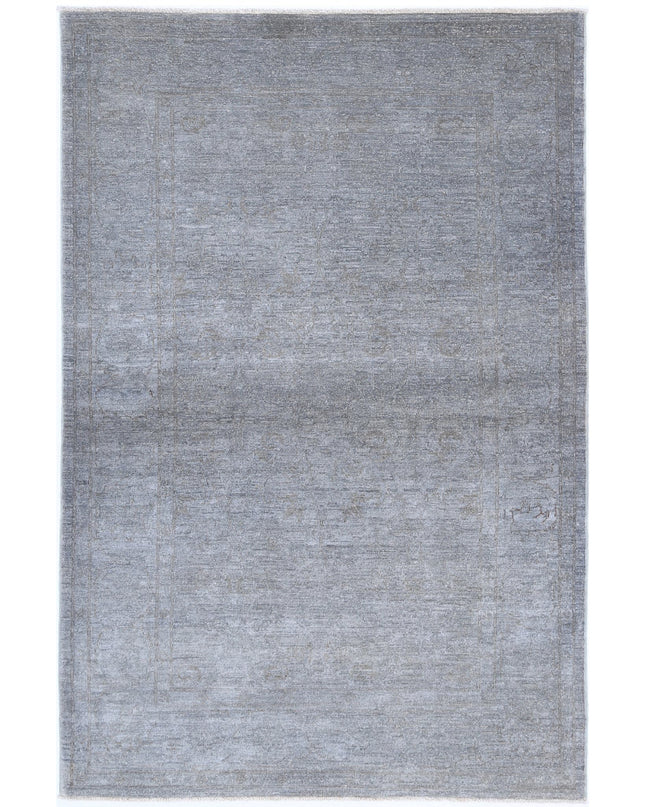 Overdye 3' 10" X 5' 11" Hand Knotted Wool Rug 3' 10" X 5' 11" (117 X 180) / Grey / Wool