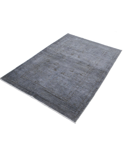 Overdye 3' 11" X 5' 8" Hand Knotted Wool Rug 3' 11" X 5' 8" (119 X 173) / Grey / Wool