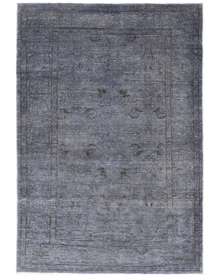 Overdye 3' 11" X 5' 8" Hand Knotted Wool Rug 3' 11" X 5' 8" (119 X 173) / Grey / Wool