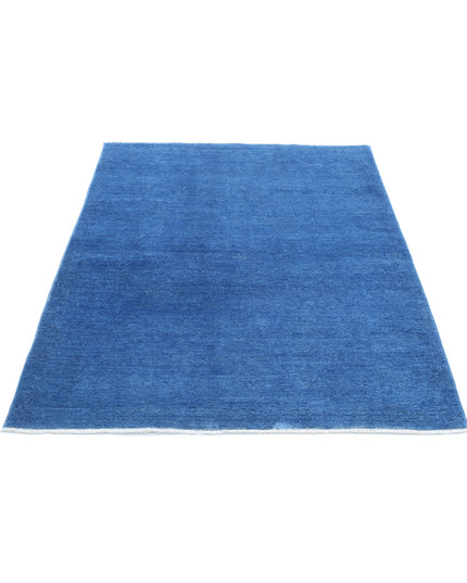 Overdye 3' 11" X 5' 2" Hand Knotted Wool Rug 3' 11" X 5' 2" (119 X 158) / Blue / Wool
