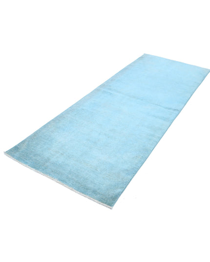 Overdye 3' 0" X 7' 9" Hand Knotted Wool Rug 3' 0" X 7' 9" (91 X 236) / Teal / Wool