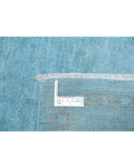 Overdye 3' 0" X 7' 9" Hand Knotted Wool Rug 3' 0" X 7' 9" (91 X 236) / Teal / Wool