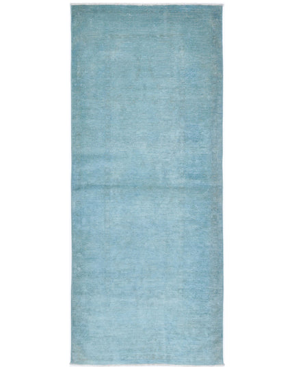 Overdye 3' 0" X 7' 9" Hand Knotted Wool Rug 3' 0" X 7' 9" (91 X 236) / Teal / Wool