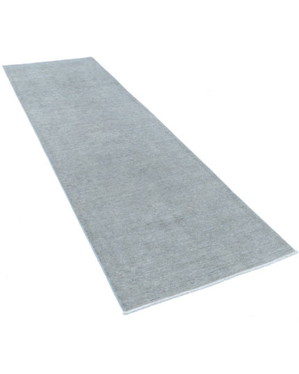 Overdye 3' 1" X 9' 6" Hand Knotted Wool Rug 3' 1" X 9' 6" (94 X 290) / Grey / Wool