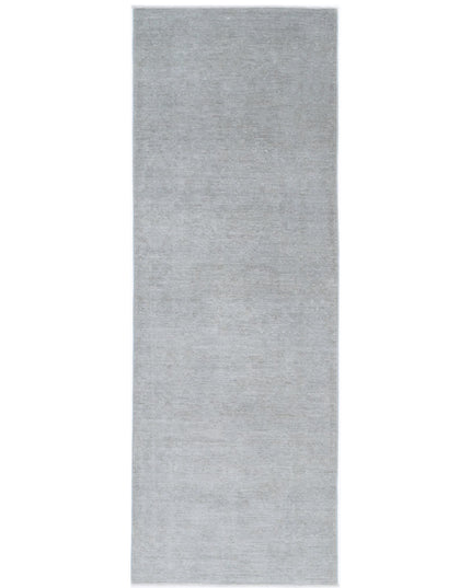 Overdye 3' 1" X 9' 6" Hand Knotted Wool Rug 3' 1" X 9' 6" (94 X 290) / Grey / Wool