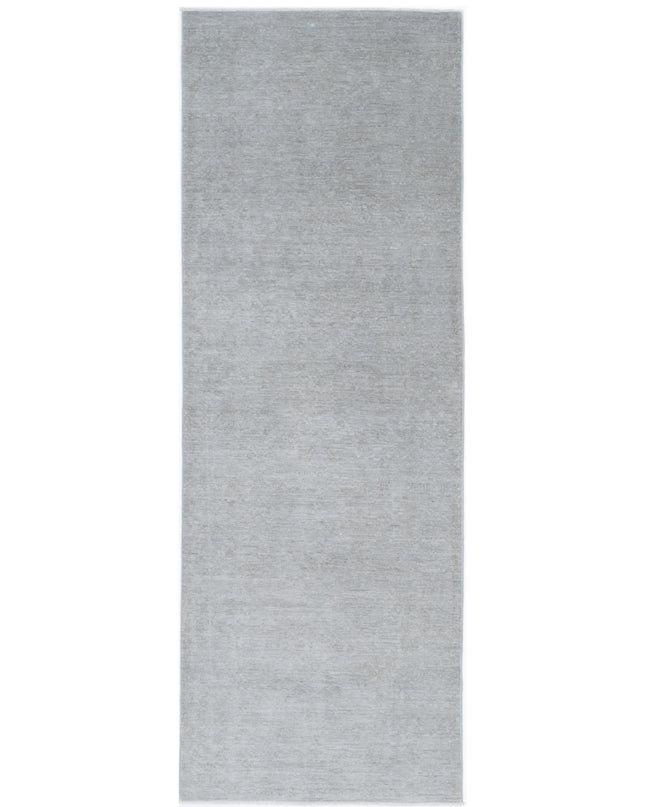 Overdye 3' 1" X 9' 6" Hand Knotted Wool Rug 3' 1" X 9' 6" (94 X 290) / Grey / Wool