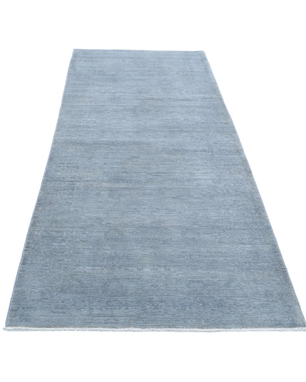 Overdye 3' 5" X 9' 5" Hand Knotted Wool Rug 3' 5" X 9' 5" (104 X 287) / Grey / Wool