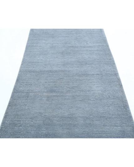 Overdye 3' 5" X 9' 5" Hand Knotted Wool Rug 3' 5" X 9' 5" (104 X 287) / Grey / Wool