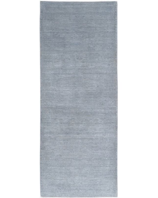 Overdye 3' 5" X 9' 5" Hand Knotted Wool Rug 3' 5" X 9' 5" (104 X 287) / Grey / Wool