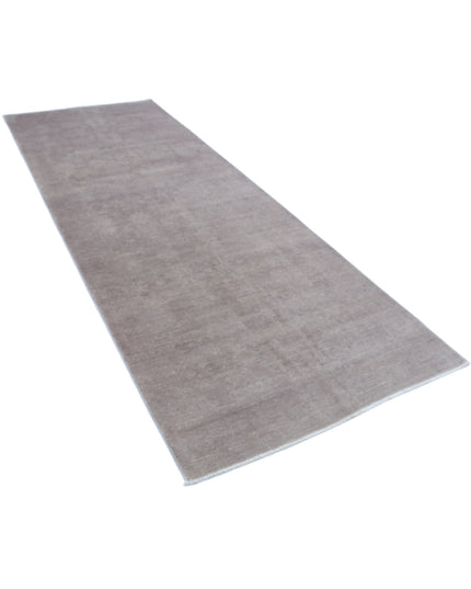 Overdye 4' 0" X 10' 10" Hand Knotted Wool Rug 4' 0" X 10' 10" (122 X 330) / Grey / Wool