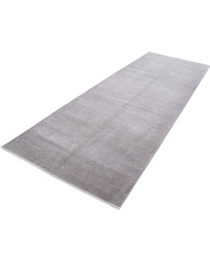 Overdye 4' 0" X 10' 10" Hand Knotted Wool Rug 4' 0" X 10' 10" (122 X 330) / Grey / Wool