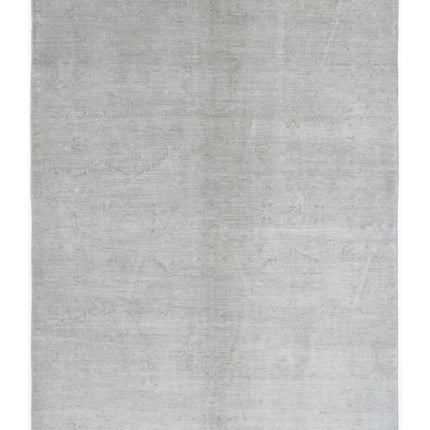 Overdye 5' 10" X 8' 3" Hand Knotted Wool Rug 5' 10" X 8' 3" (178 X 251) / Grey / Wool